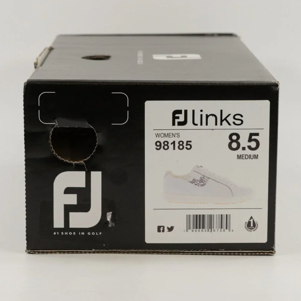 FootJoy Women's FJ Links White / Snake Golf Cleats 98185 Multi Size